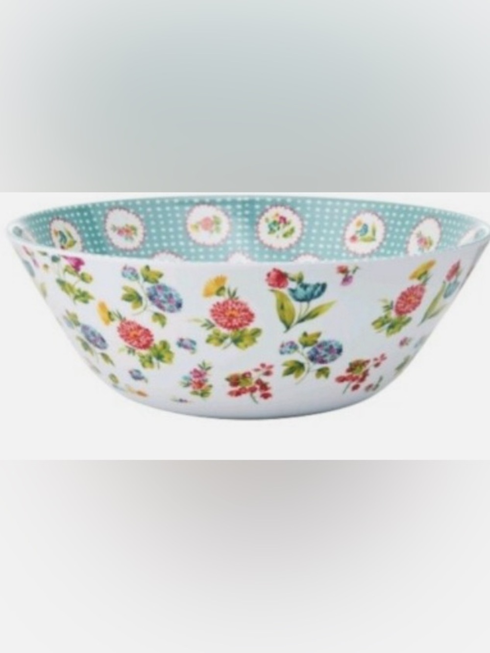 Pioneer woman blooming bouquet melamine salad bowl 10”